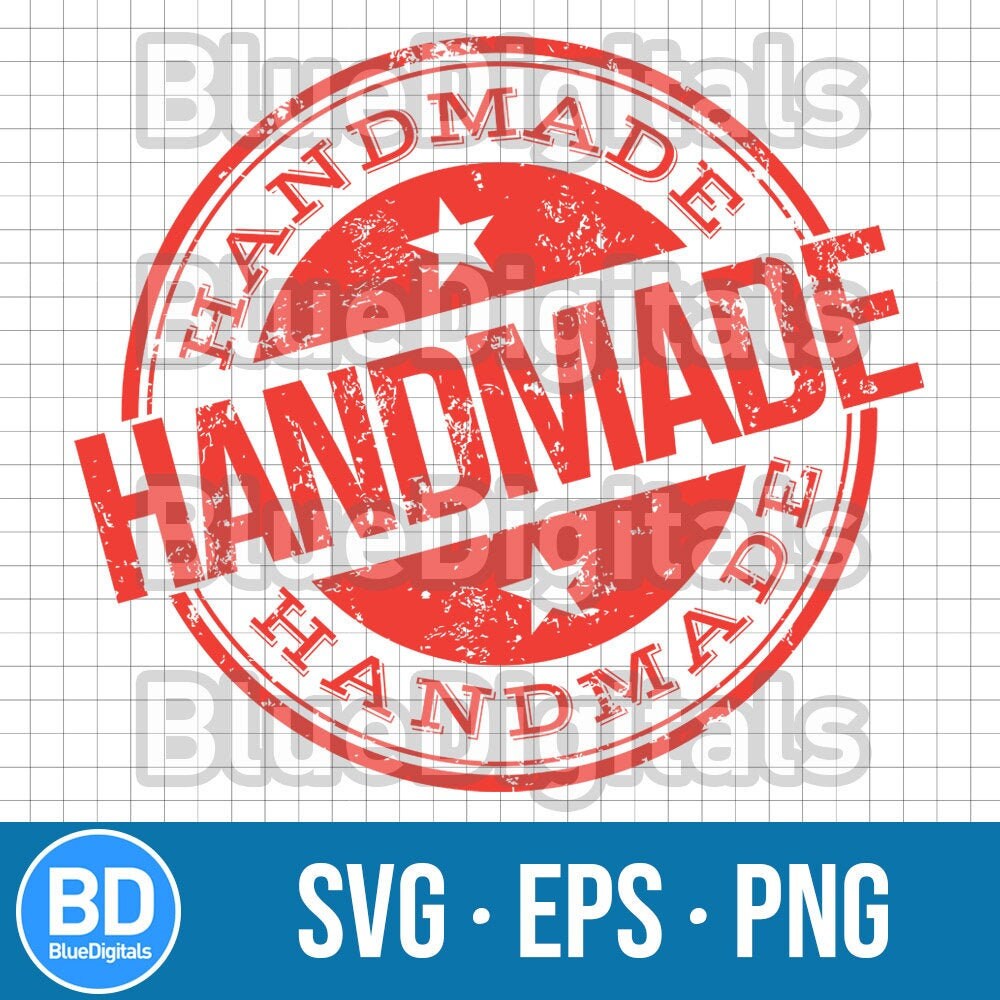 Handmade SVG Rubber Stamp Hand Made Stamp EPS Vector Handmade Grungy