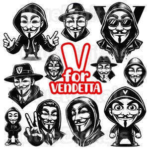 V for Vendetta SVG, Vendetta Mask PNG, Vector SVG V for Vendetta Files, Vendetta Silhouette Mask Svg, Anonymous Mask Png and Svg Files