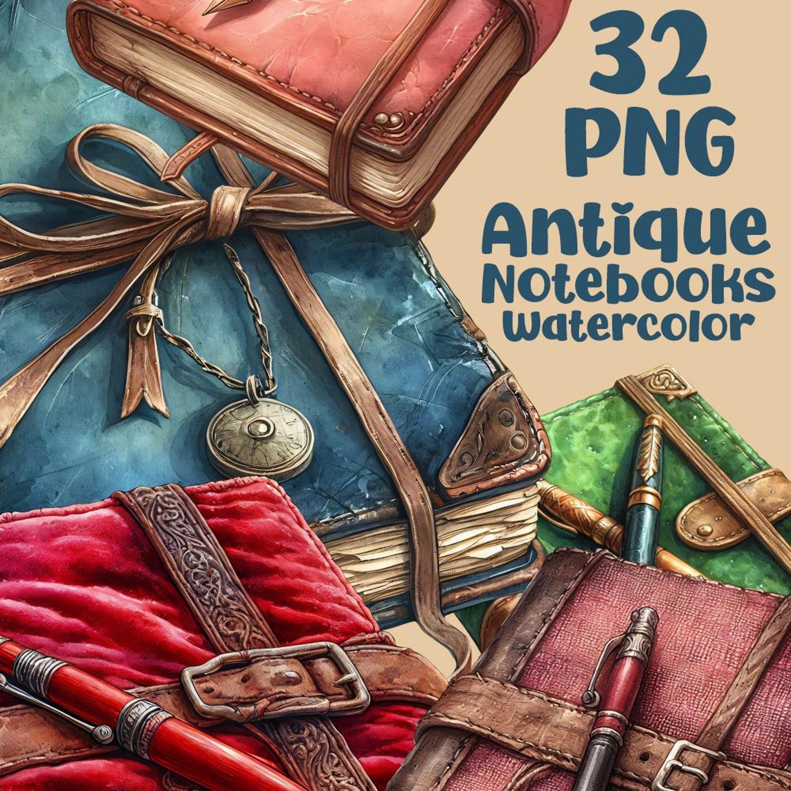 Antique Notebooks Png Clipart, Old Notebooks Png, Vintage Notebook Png ...
