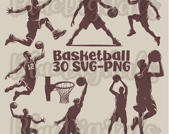 Basket in formato SVG, Silhouette di basket in formato SVG, Sport in formato PNG, Giocatori di basket in formato SVG, Set di basket in formato PNG, Basket in formato PNG a 300 dpi.