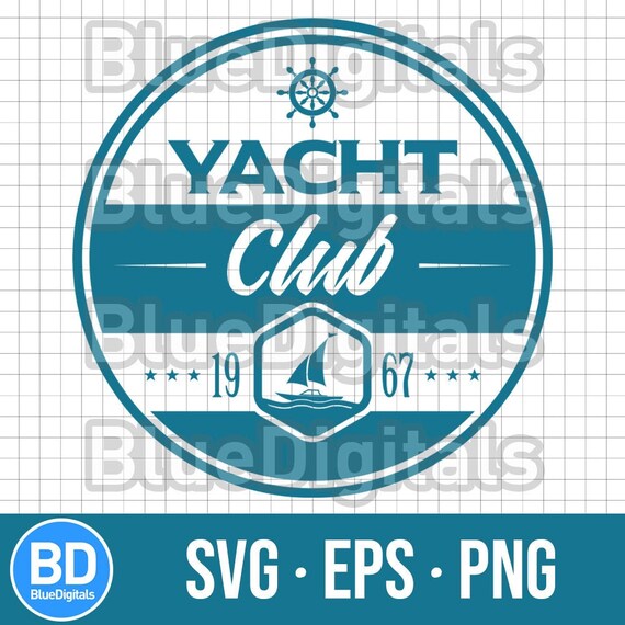 Yacht Club SVG Label | Yachting Sailing Vector Svg Icon | Sailor Rudder PNG Badge | Sea Yacht Club Png Icon | Sailing Club Eps Vector