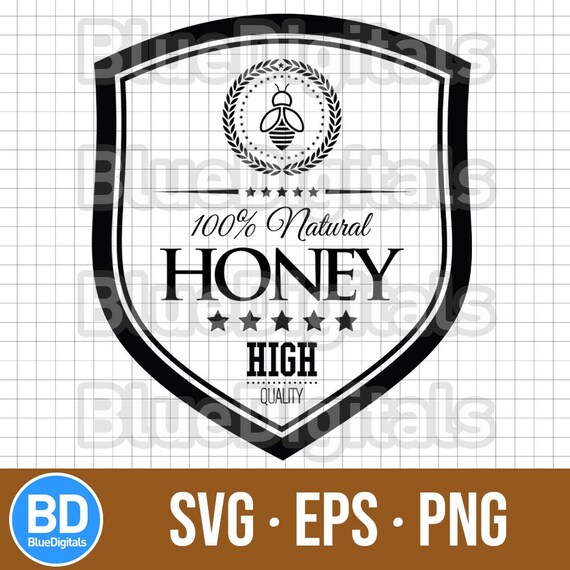 Natural Honey Svg Bee Icon Png 300 Ppi Eps Food Logo Etsy