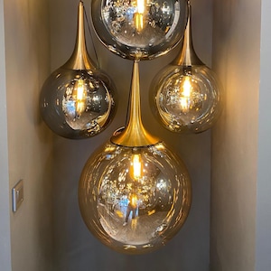 Modern Design Chandelier Lighting, Art Deco Light, Glass Globe Pendant Lamp, Handmade Stairwell Ceiling lamp MODEL : KARATAY