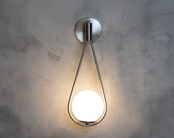 Brass & Glass Drop Lamp Fixture, Bathroom Light, Bedroom Wall Lamp, Home Decor Wall Lighting, Modern Handmade Sconce, MODEL : CAPELLA