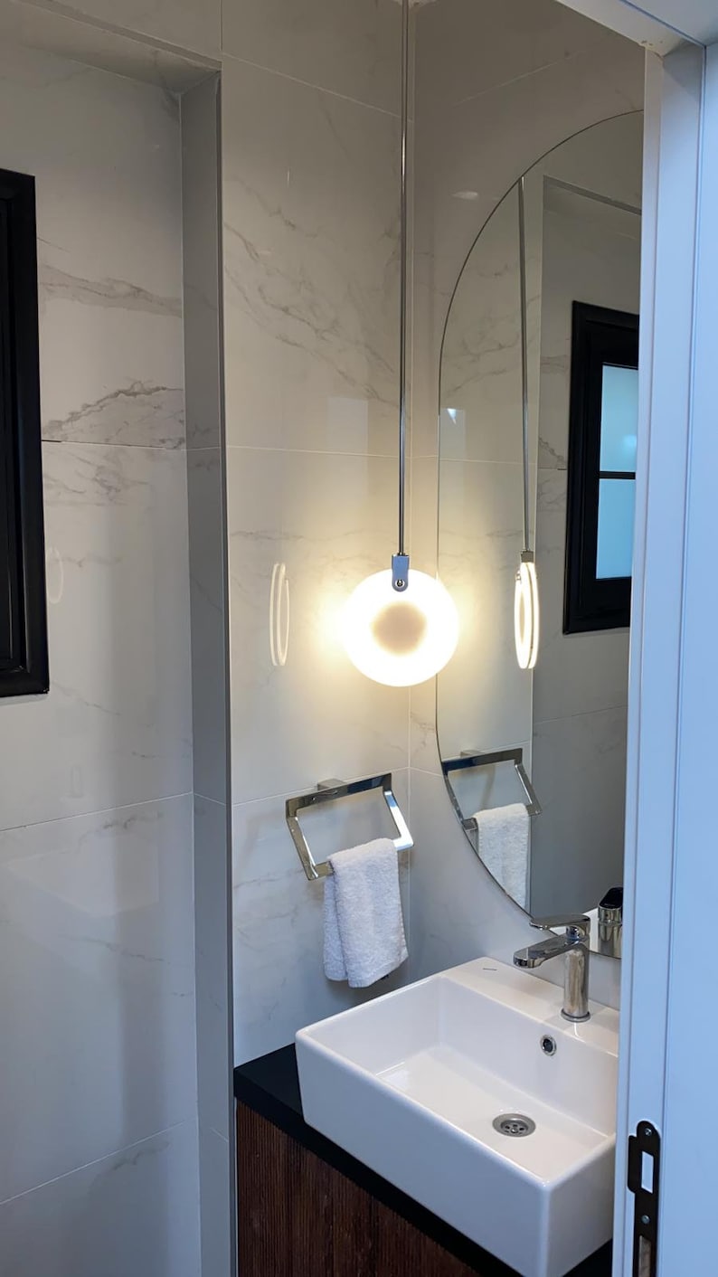 Marble Pendant Lamp, Handmade LED Lighting Chandelier, Art Deco Hanging Lamp, Ceiling Light Fixture Unique Lamp Model Aspendos