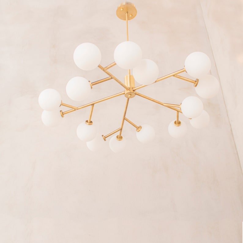 Brass Branches Chandelier Lighting, Home Decor Living & Dining Room Hanging Light, Handmade Housewarming Gift Ceiling Pendant, MODEL : DEMET