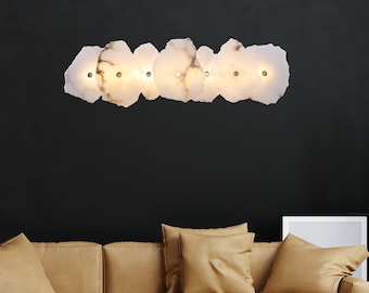 Handmade Marble Sconce: Modern Art Deco Wall Lighting
