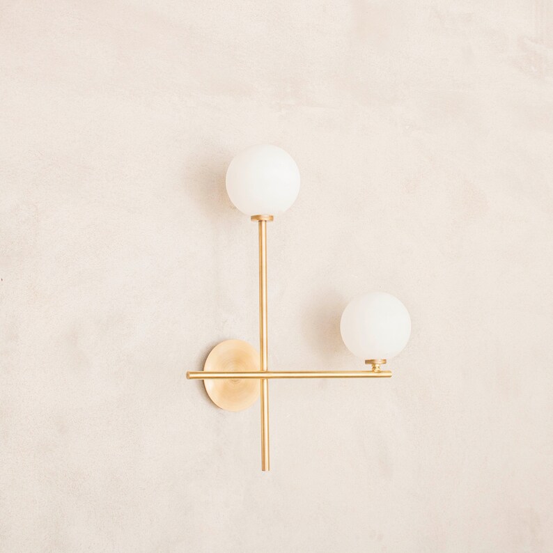 Brass Modern Design Wall Lamp Art Deco Handmade Nickel Etsy