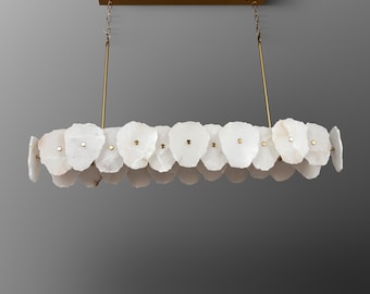 Marble LED Chandelier: Mid Century Modern Pendant Light