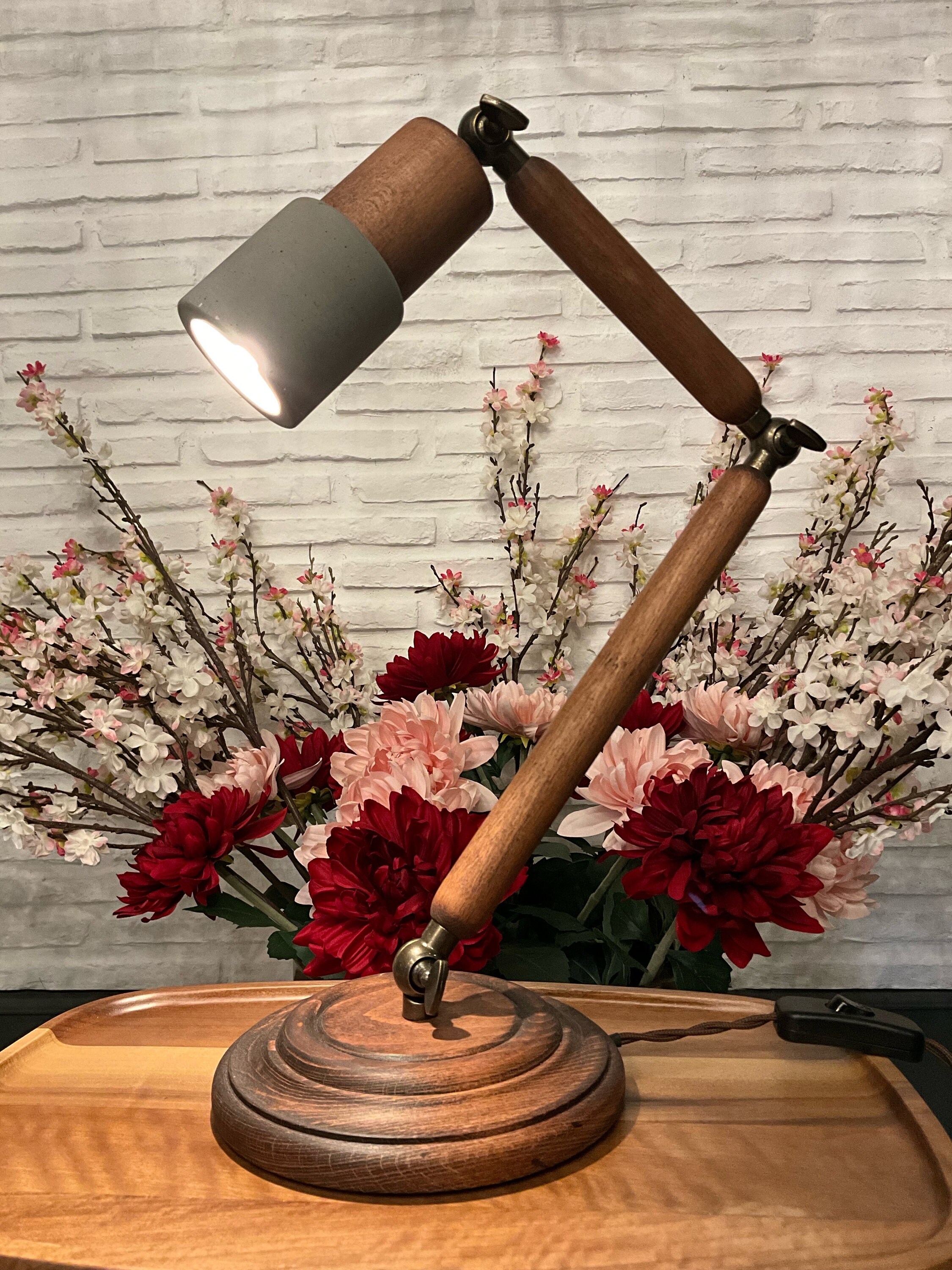 Polished concrete table lamp deals