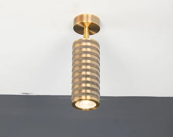 Small Wall Light for Reading, Black, Brass, Copper or White Flush Ceiling Spot Cylinder Lamp, Mid Century Overhead Lighting, MODEL : MIA