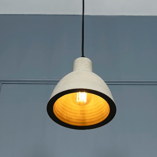 Iluminación colgante de cemento y hormigón, lámpara de techo con isla de cocina, iluminación hecha a mano para el comedor, luz minimalista MODELO: POT