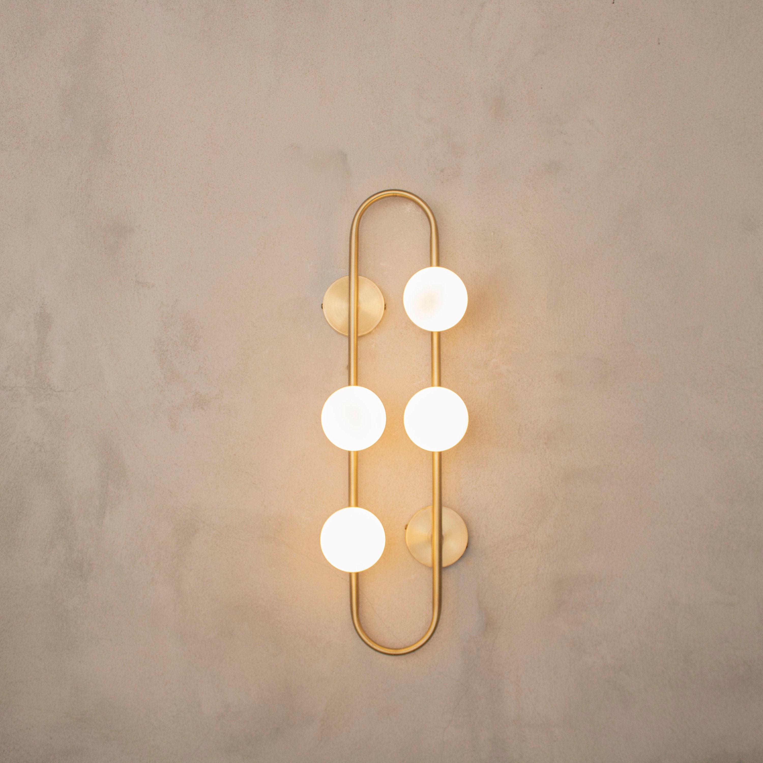 Grape Frosted Globe Glass Sconce Handmade Unique Brass Wall Lamp