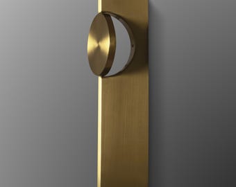 Handmade Brushed Brass Wall Sconce: Modern Minimalist LED Light