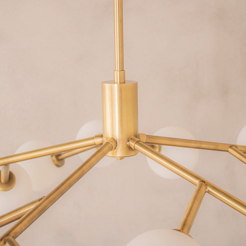 Brass Branches Chandelier Lighting, Home Decor Living & Dining Room Hanging Light, Handmade Housewarming Gift Ceiling Pendant, MODEL : DEMET
