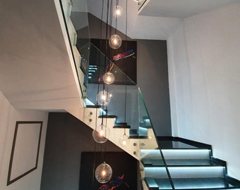 Glass Globe Pendant Light: Smoky Amber Single Ceiling Lamp