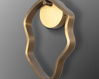 Handmade Brass LED Wall Sconce: Modern Geometric Marsis Lamp
