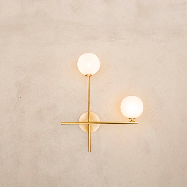 Brass Modern Design Wall Lamp Art Deco Handmade Nickel Etsy