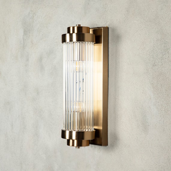 Unique Glass Rod Wall Lamp Handmade Brass Wall Light Modern