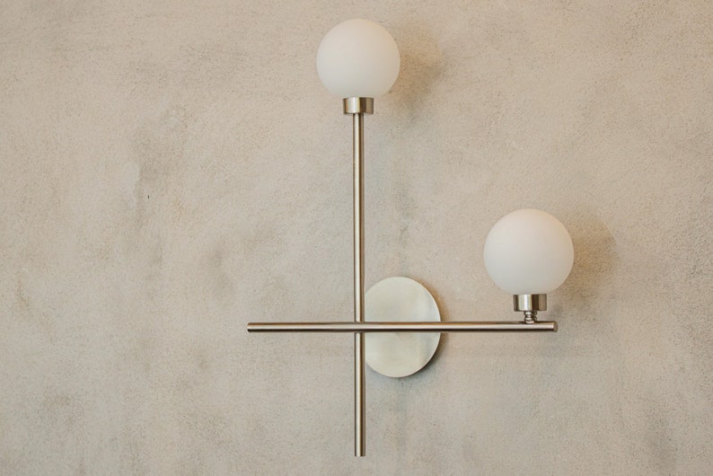 Brass Modern Design Wall Lamp Art Deco Handmade Nickel Etsy