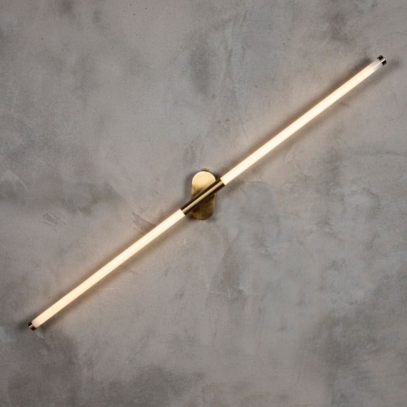 Rotatable Brass Rod Led Wall Lamp, Modern Handmade Acrylic Sconce Wall Light,  Housewarming Gift LED Lighting MODEL : AKRA 