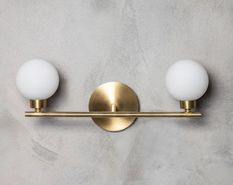 Mid Century Modern Wall Sconce - Double Globe Vanity Light