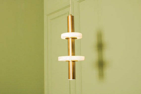 Brass Double Marble Pendant Lighting 