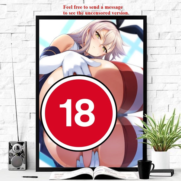 Anime Girl Poster, Sexy Anime Girl Poster, Nude Sexy Woman, Erotic Poster, Erotic art, Pop Art Artwork, Illustration Art, Christmas Gift