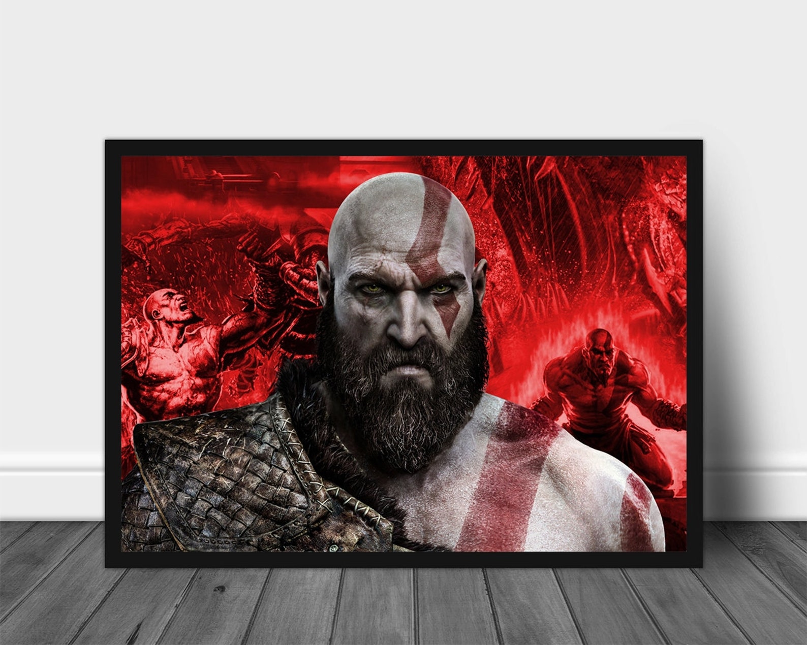 God of War Poster Wall Art Kratos Wall Decor Fantasy Art Etsy