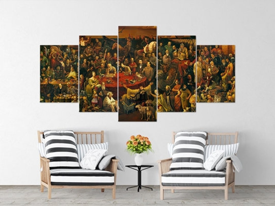 Discussing the Divine Comedy With Dante Canvas Einstein Etsy