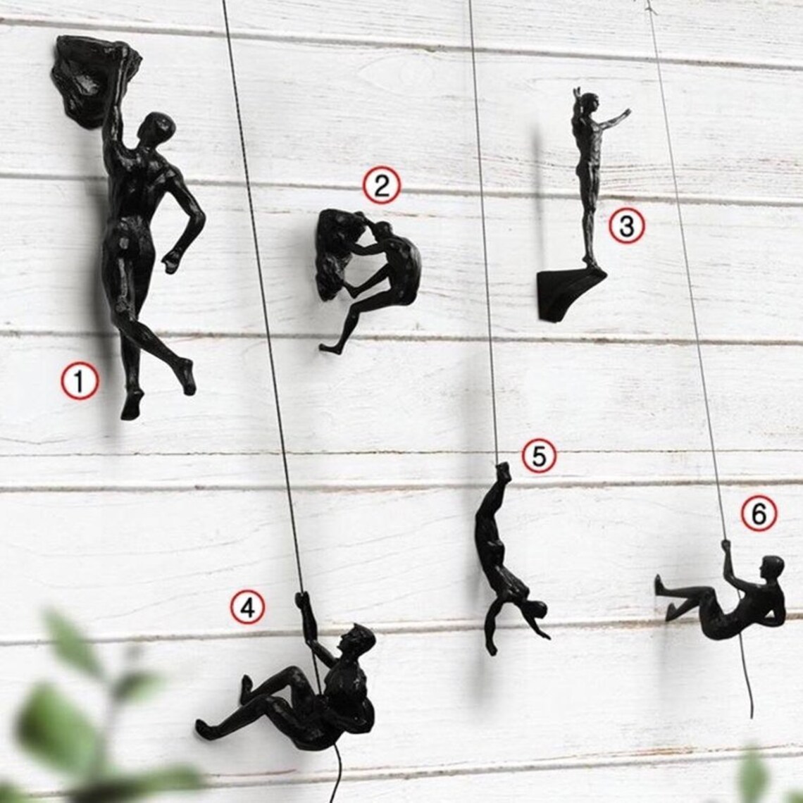 6 PCS Climbing Men Wall Sculpture Rock Climbing Climbing Man Etsy