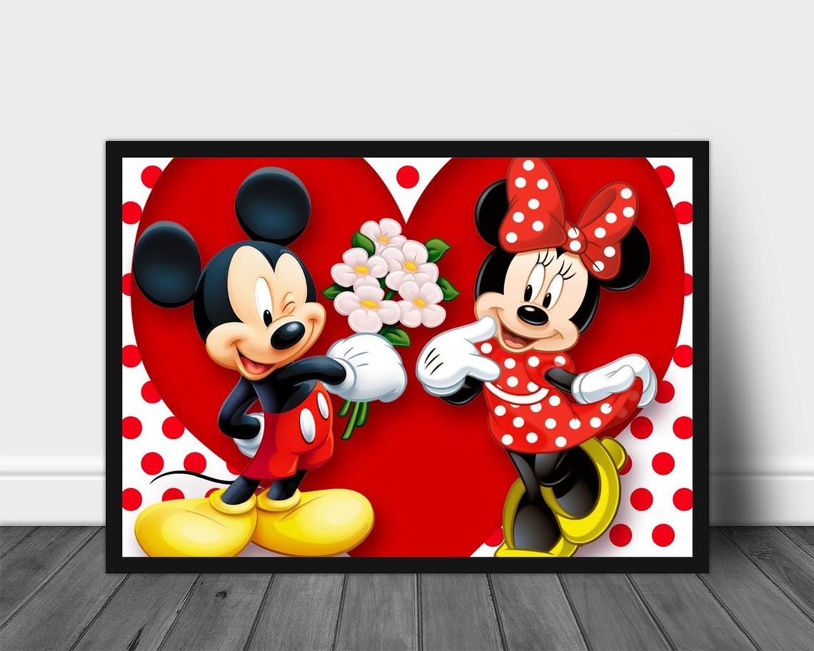 Mickey mouse wall art minnie and mickey poster mickey mouse | Etsy