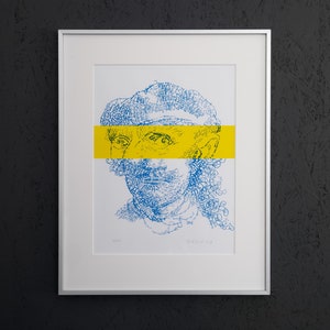 Rembrandt & Vincent van Gogh, Edición Limitada Riso Print "Twisted type 1", risógrafo de arte mural