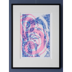 Edición limitada David Bowie Risograph Print, edición de 25, Membrete "David tipo 1, B como Bowie", Riso print, arte, homenaje, diseño holandés