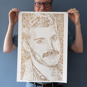 Edición limitada Freddie Mercury Risograph Print, edición de 25, Membrete "Freddie type 1, gold", Riso print, art, poster, pop art