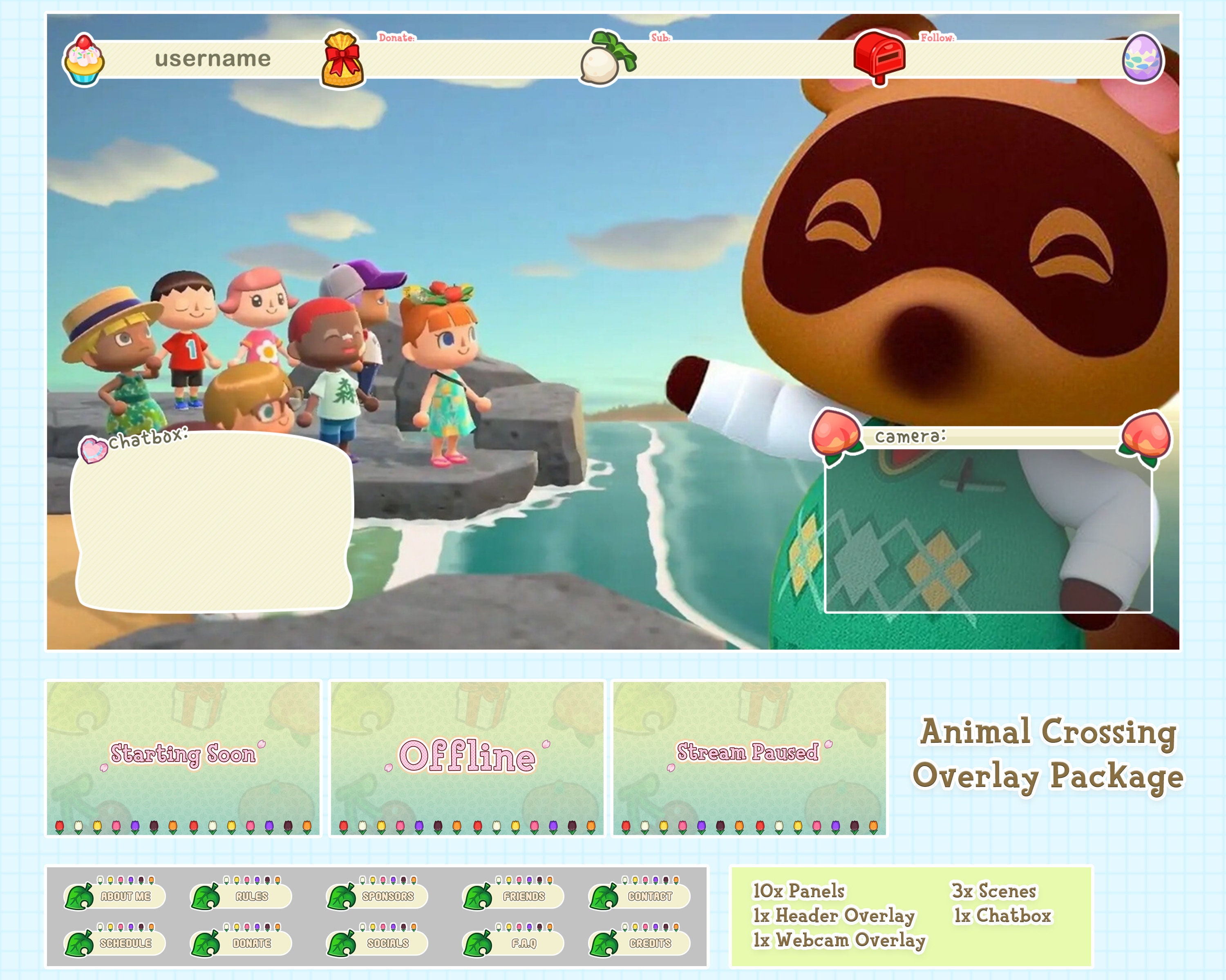 Paquete De Superposicion De Cruce De Animales Para Twitch Etsy Espana