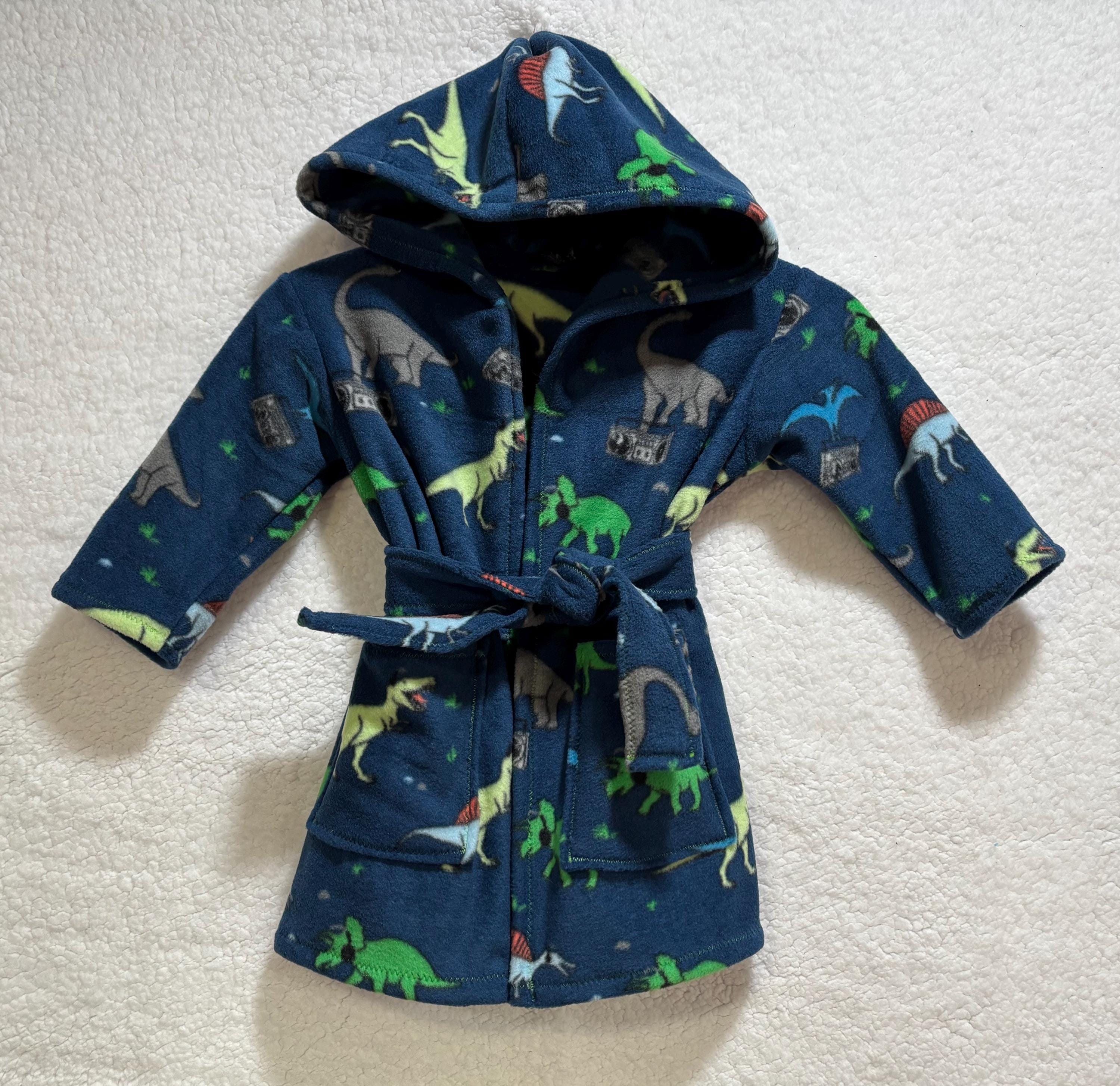 Towelling Robe Boys Dinosaur Dressing Gown Rockin Dinosaurs