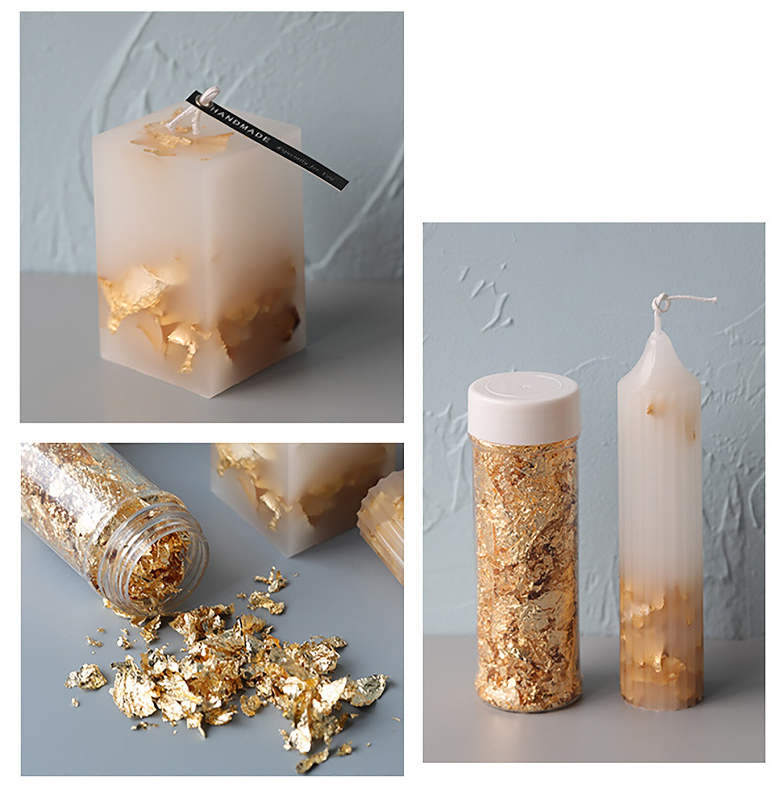 Gold Foil Flakes for Candles DIY Handmade Foil Candle Crafts Etsy