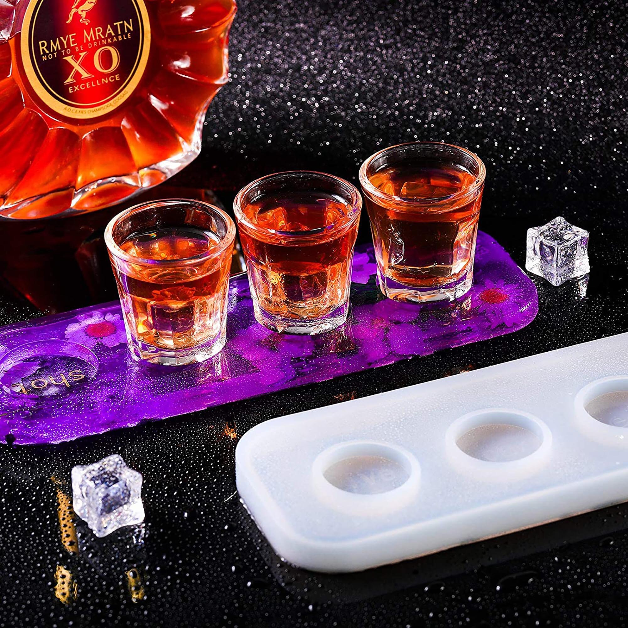Resin Shot Glass Molds Silicone Shot Glass Serving Tray Mould For Resin Shot  Glasses Rectangle Tray Resin Mold For Party Home - AliExpress