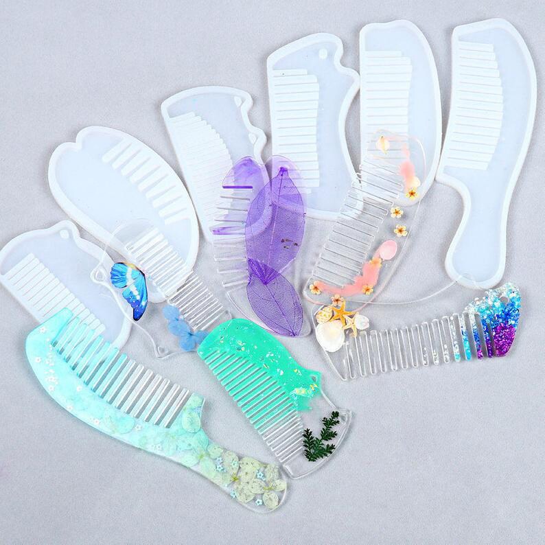7PCS Comb Resin Mold Hair Comb Resin Mold DIY Resin Fashion Etsy