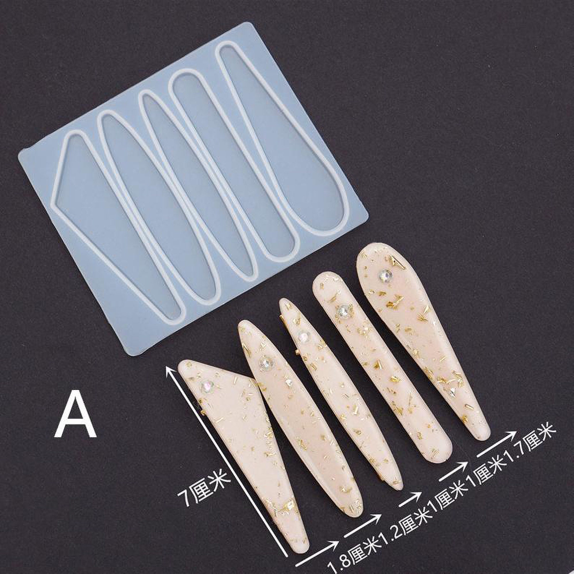 Hair Clips Resin Mold Geometric Hairpin Resin Mold DIY Resin Etsy