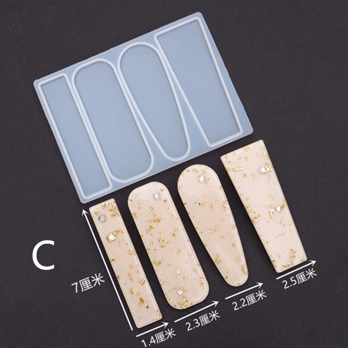 Hair Clips Resin Mold Geometric Hairpin Resin Mold DIY Resin Etsy