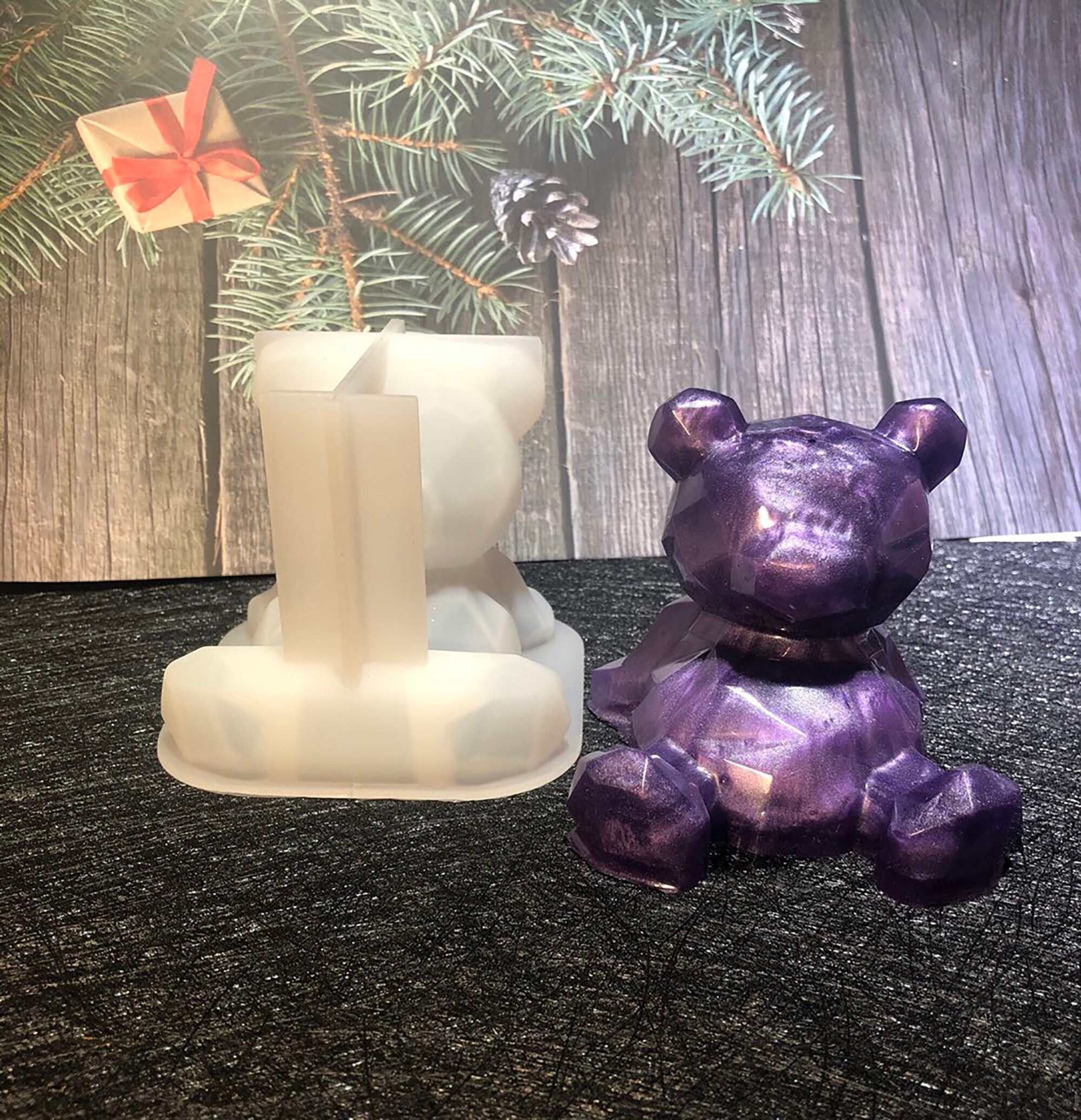 Sitting Bear Resin Mold 3D Bear Animal Mold Bear Silicone Etsy
