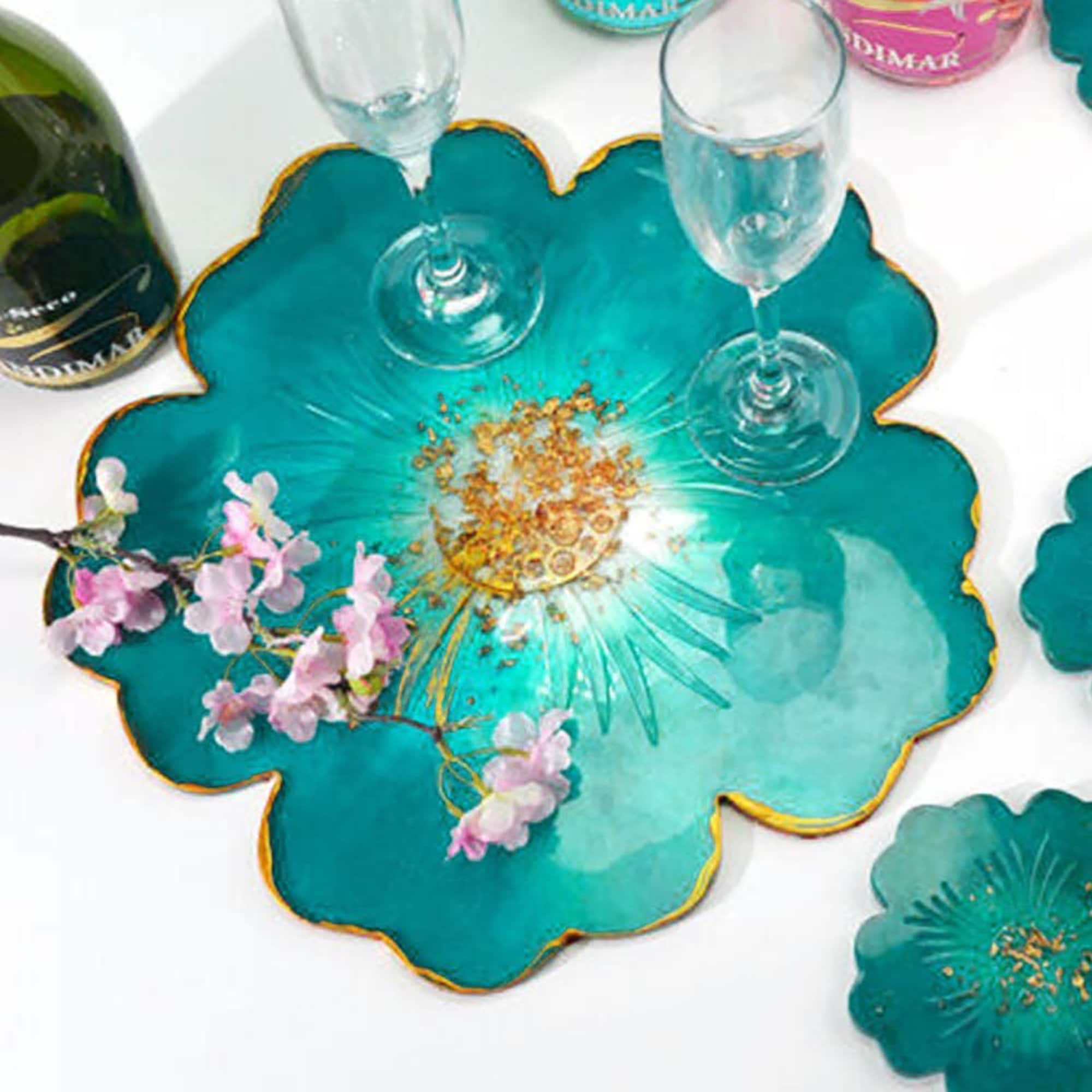 Flower Coaster Resin Mold Large Coaster Resin Mold Table Etsy