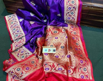 Indian pure shil motka saree handweaving work with blouse piece