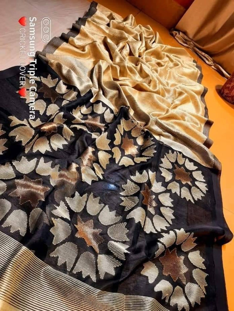 Indian pure shil motka saree handweaving work with blouse piece
