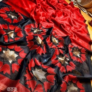 Indian pure shil motka saree handweaving work with blouse piece
