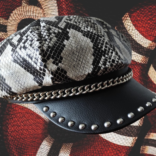 Molotov Clothing Snakeskin Biker Hat