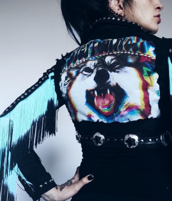 Molotov Clothing Fringe Jacket Steppenwolf Psychedelic Wolf
