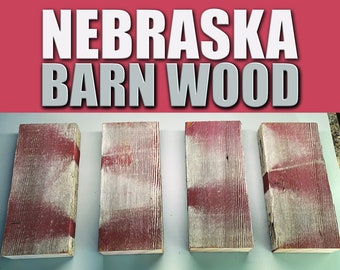Nebraska Barn Wood Set of 4 for Shelves, Crafting, Wood Working, Cricut, Etc.
